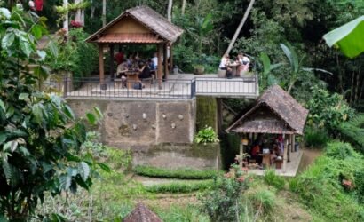 Para-pengunjung-yang-di-dominasi-wisman-tengah-menikmati-suasana-di-gubuk-gubuk-kopi-di-Satria-Agrowisata-Kintamani-Bali-Ibonk